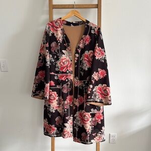Anthropologie l  Solitaire Emilie Sueded Kimono Floral Jacket - Size 2X